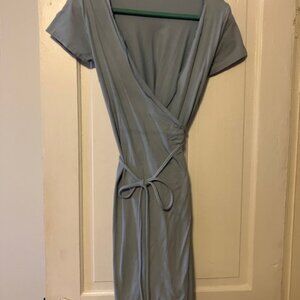 Responsible Wares - blue wrap dress SZ S - 100% organic cotton